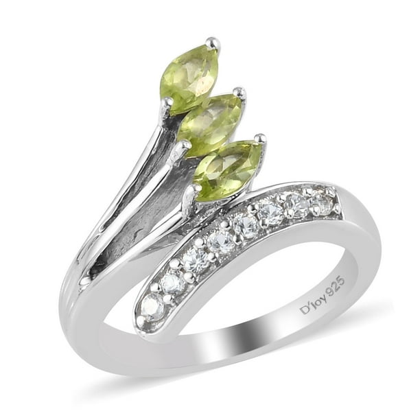 1 Ct Peridot Marquise Ring .925 Sterling Silver